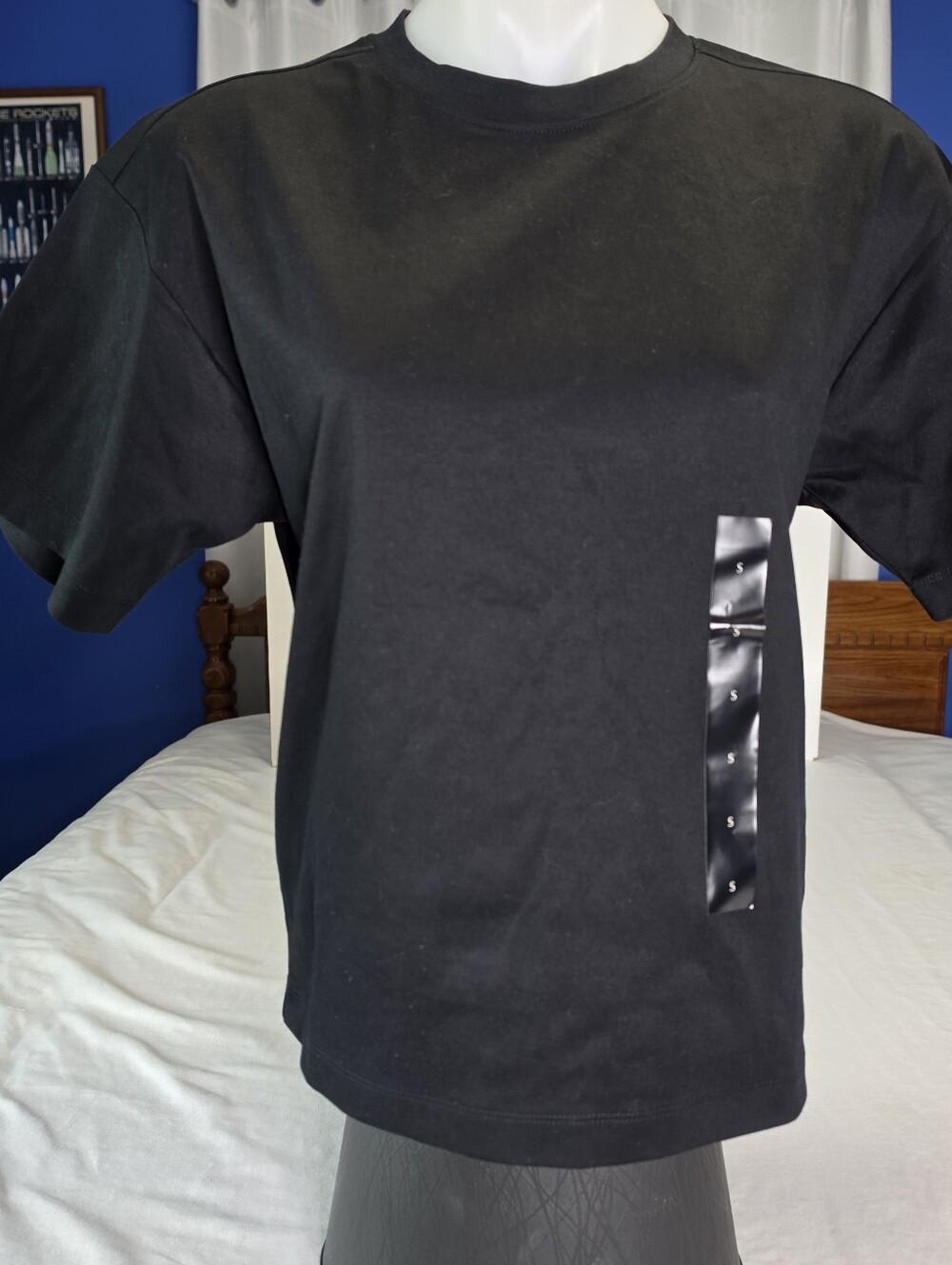 Banana Republic Cotton Slub Boyfriend Crew Neck T-Shirt Black Women's S NWT $50